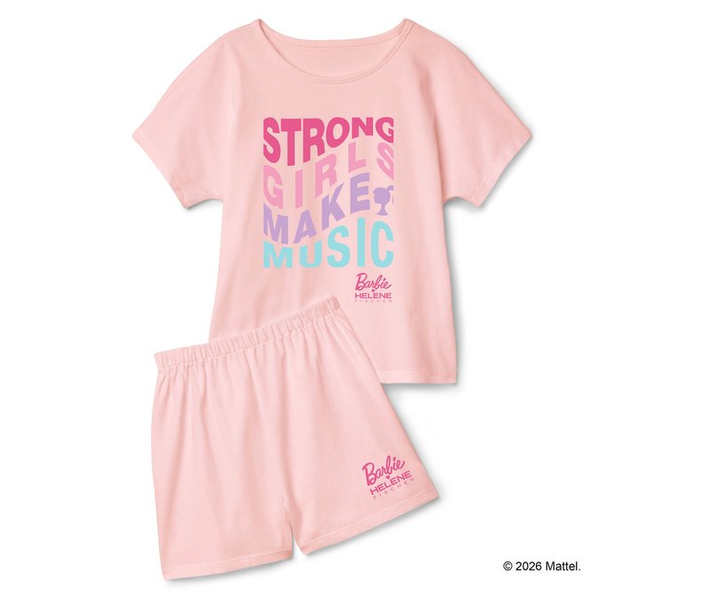 Tchibo - Barbie loves Helene Fischer Kinder-Pyjama - Mädchen - Gr. 122/128 - lila/print