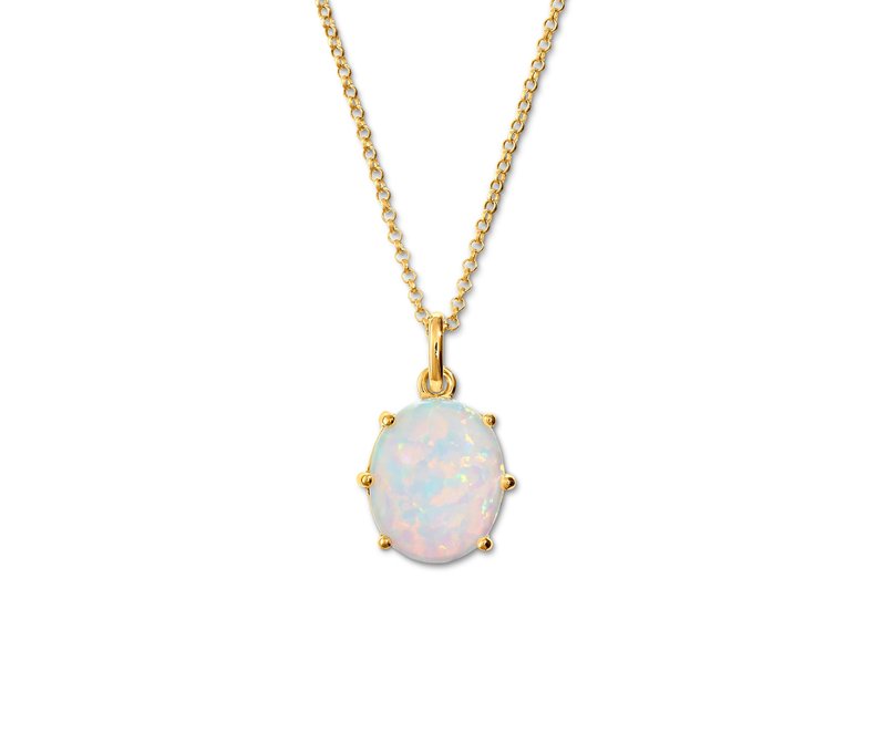 Tchibo - 925 Silber Kette mit synthetischem Opal - hellblau