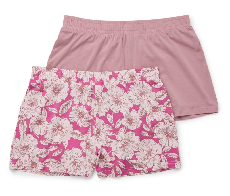 Tchibo - 2 Shorts - Damen - Gr. M - rosa/geblümt
