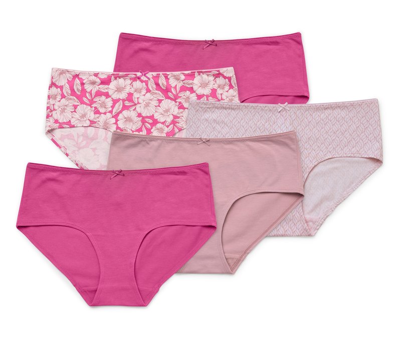 Tchibo - 5 Pantys - Damen - Gr. XL - rosa/print