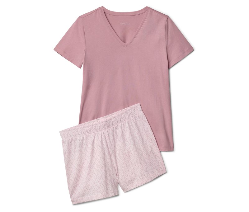Tchibo - Shorty-Pyjama-Set - Damen - Gr. L - rosa/print