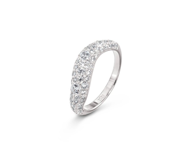 Tchibo - 925 Silber Ring Wave - Damen - Gr. 17 - silber