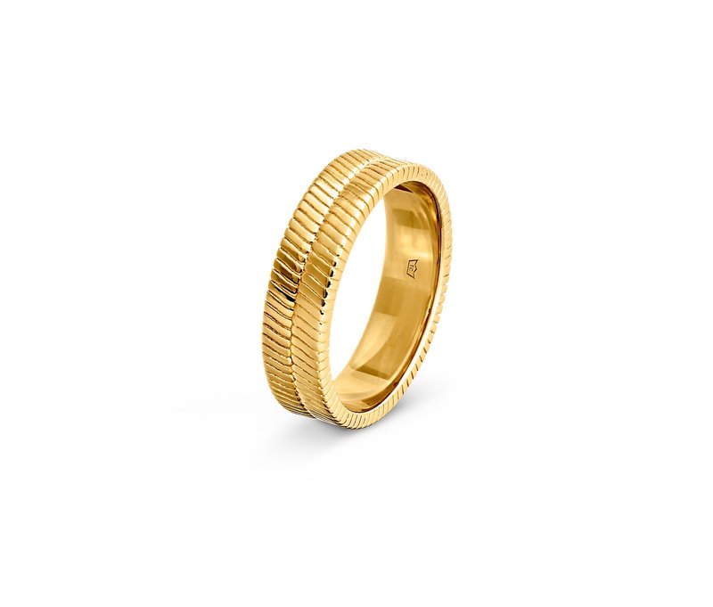 Tchibo - 925 Silber Ring Heringbone - Damen - Gr. 18 - gold