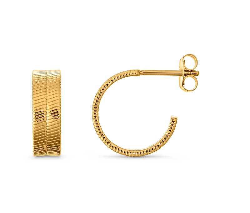 Tchibo - 925 Silber Creolen Heringbone - gold