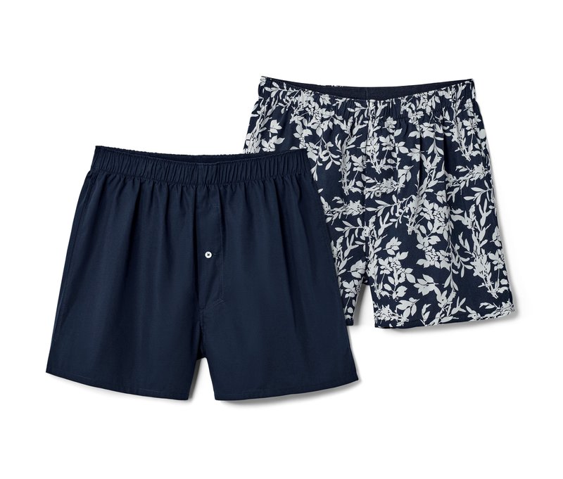 Tchibo - 2 Web-Boxershorts - Herren - Gr. L/6 - dunkelblau/print