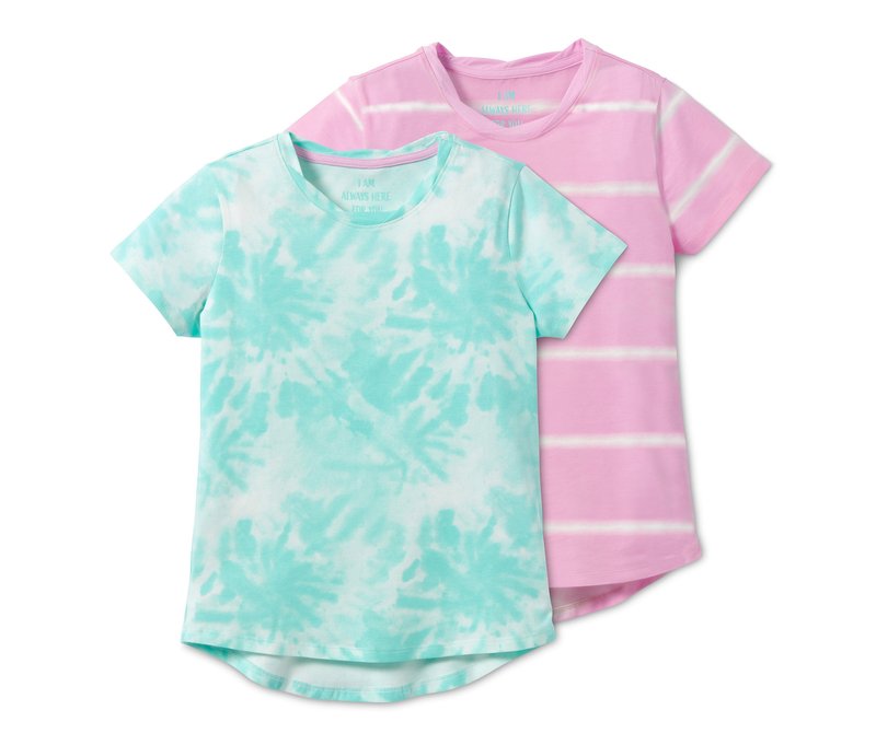 Tchibo - 2 T-Shirts - Mädchen - Gr. 158/164 - türkis/print