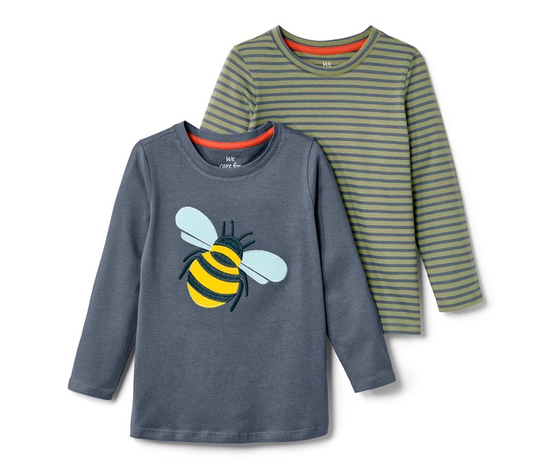 Tchibo - 2 Kleinkinder-T-Shirts - Baby - Gr. 86/92 - dunkelblau/gestreift
