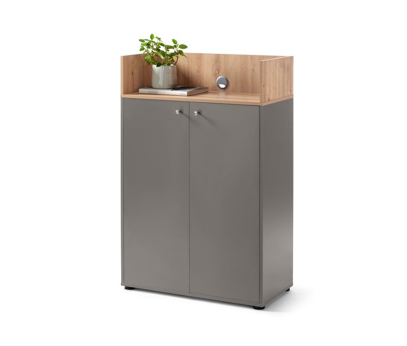 Tchibo - Highboard mit 2 Türen - 80x40x120cm - braun - Holz / Metall / Kunststoff