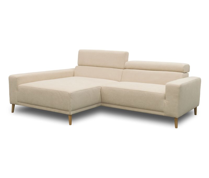 Domo Sofa »Malmö« - 248x172x72cm - creme - Polyester / Acryl / Holz