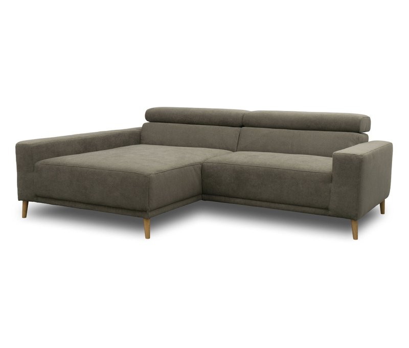Domo Sofa »Malmö« - 248x172x72cm - grau - Polyester / Acryl / Holz