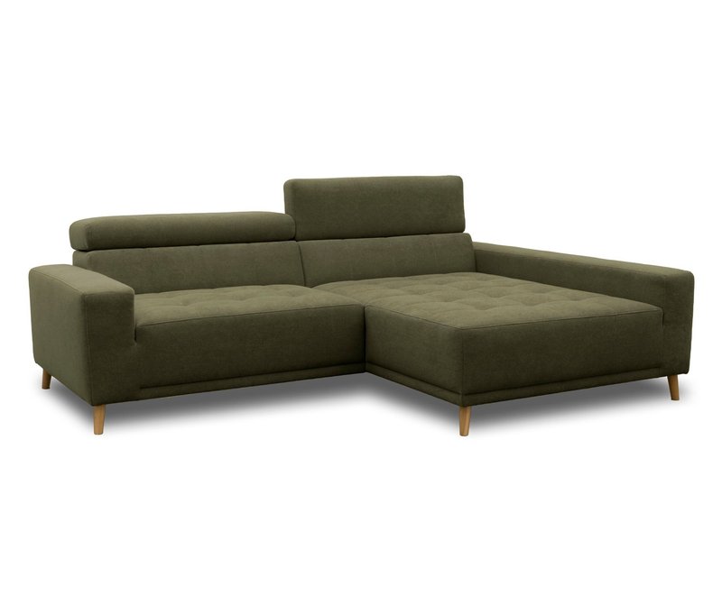 Domo Ecksofa mit Longchair »Helsingborg« - 172x248x44cm - braun - Polyester / Holz / Vlies