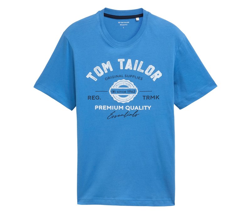 Tom Tailor T-Shirt mit Logo - Herren - Gr. XL - blau