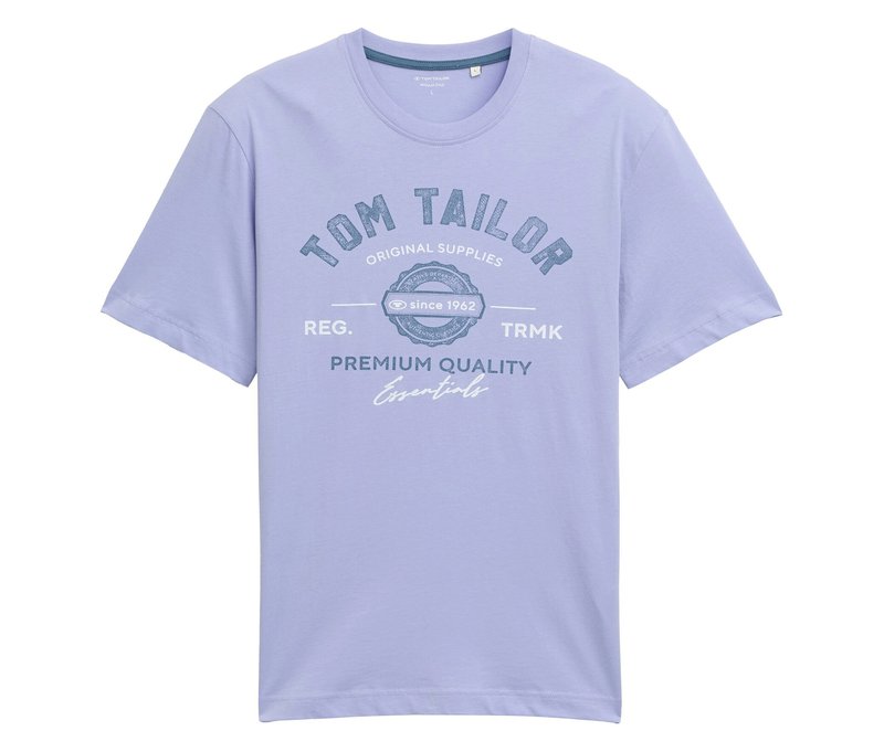 Tom Tailor T-Shirt mit Logo - Herren - Gr. XL - hellblau