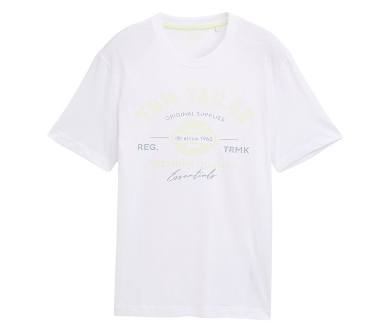 Tom Tailor T-Shirt mit Logo - Herren - Gr. XXL - weiß