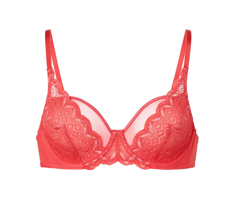Tchibo - Bügel-BH mit Spitze - Damen - Gr. 90C - rot