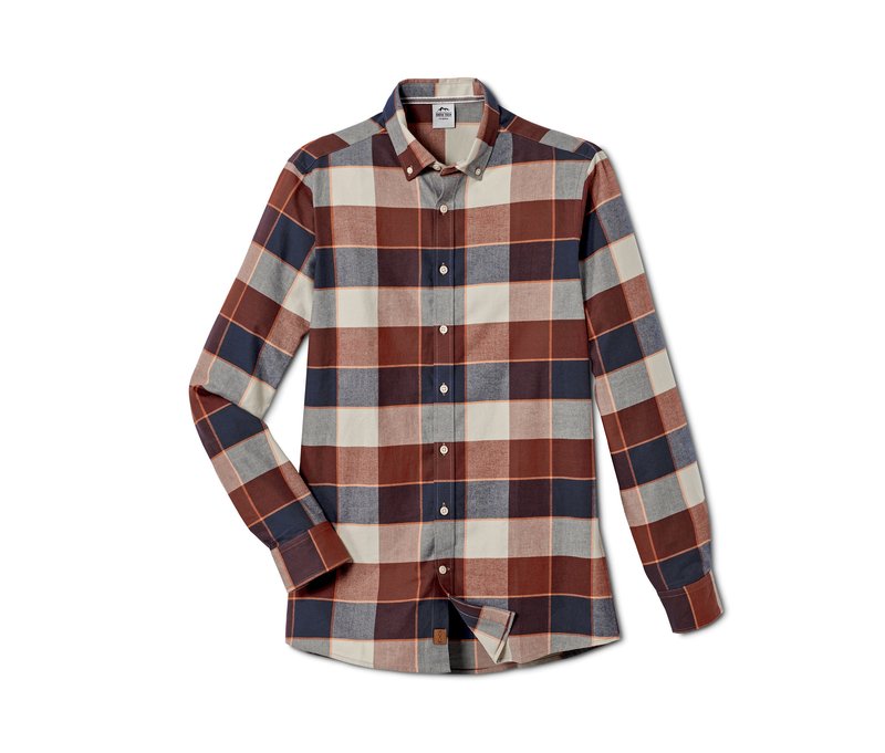 Tchibo - Flanellhemd - Herren - Gr. XL - orange/kariert