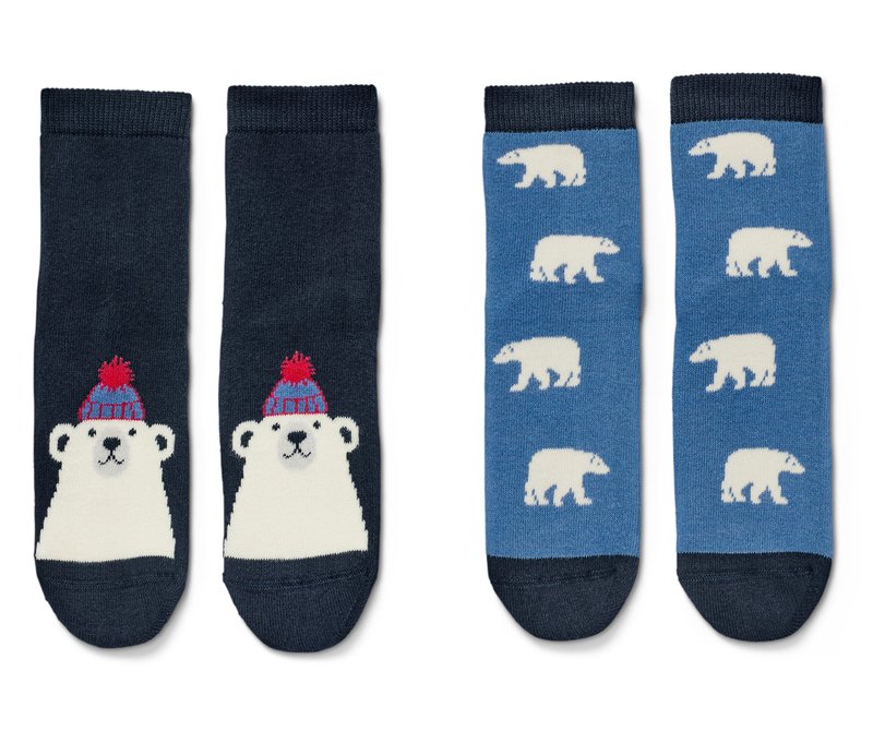 Tchibo - 2 Paar Kinder-Antirutsch-Socken - Baby - Gr. 23-26 - dunkelblau