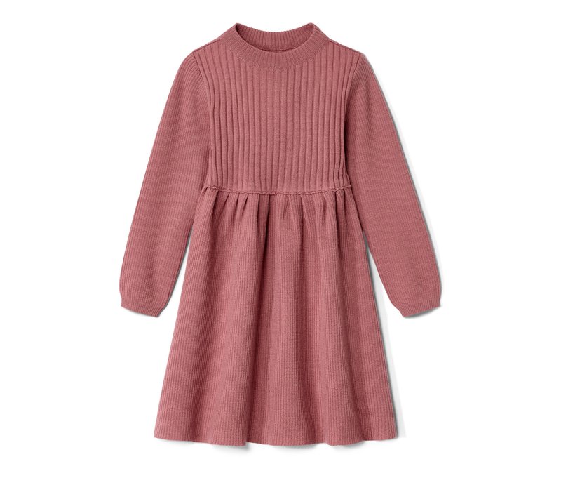 Tchibo - Kinder-Merinostrickkleid - Mädchen - Gr. 110/116 - dunkelrosa