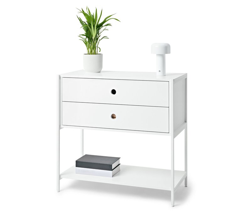 Tchibo - Kommode »Klaar« mit 2 Schubladen - 80x40x77cm - weiß - Stahl
