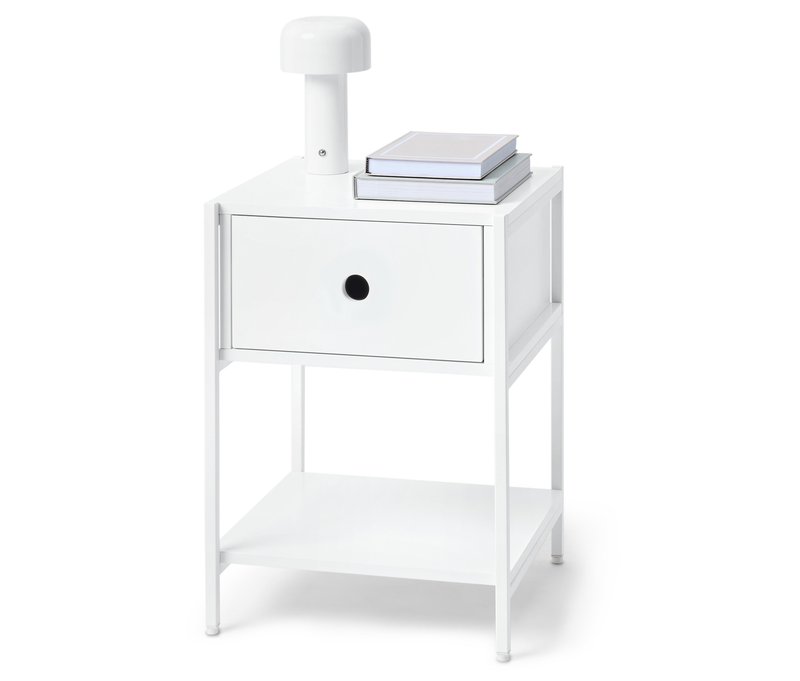 Tchibo - Nachttisch »Klaar« mit Schublade - 40x40x56cm - weiß - Stahl