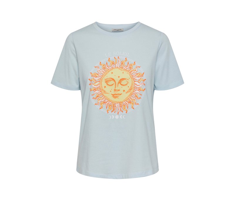 Tchibo - T-Shirt mit Print - Gr. XS - hellblau