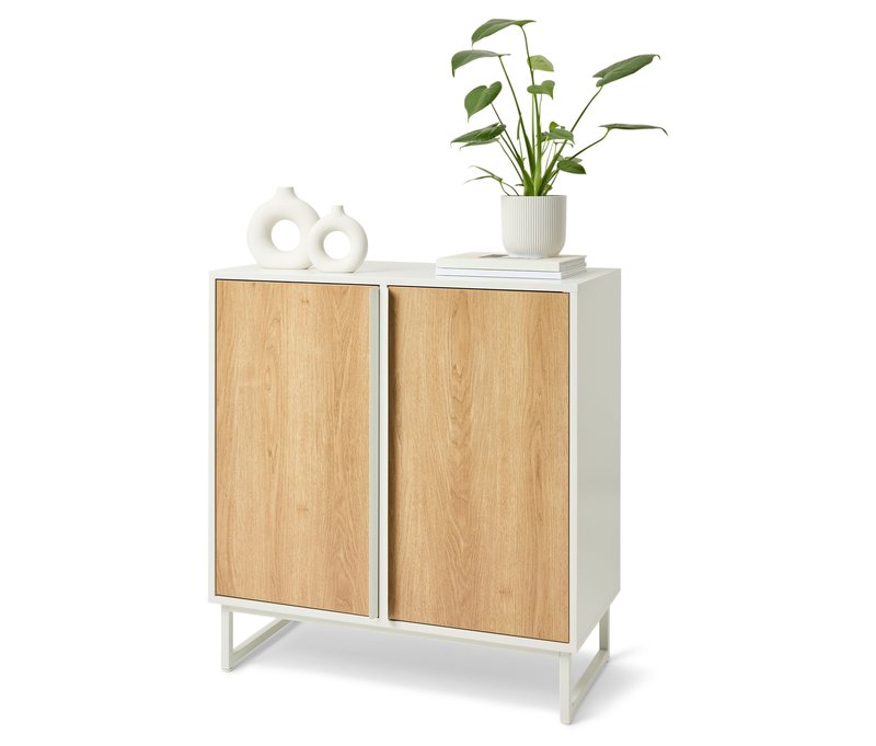 Tchibo - Kommode »Leeg« mit 2 Türen - 80x40x85,5cm - hellgrau - Stahl