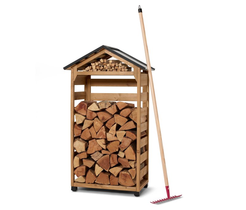 Tchibo - Kaminholz-Haus - 60x35x121cm - schwarz - Holz / Holz / Stahl