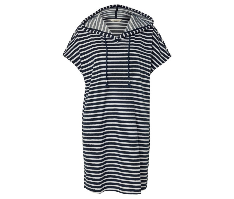 Tchibo - Frottee-Strandkleid - Damen - Gr. L - dunkelblau/gestreift