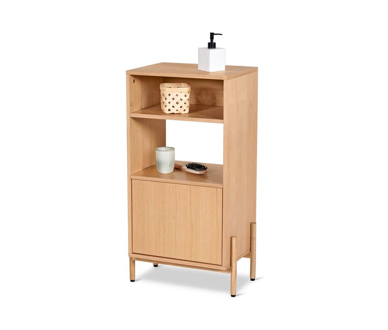 Tchibo - Badschrank mit Holzfurnier - 45x35x93cm - naturfarben - Rubberwood-Holz / Rubberwood-Holz