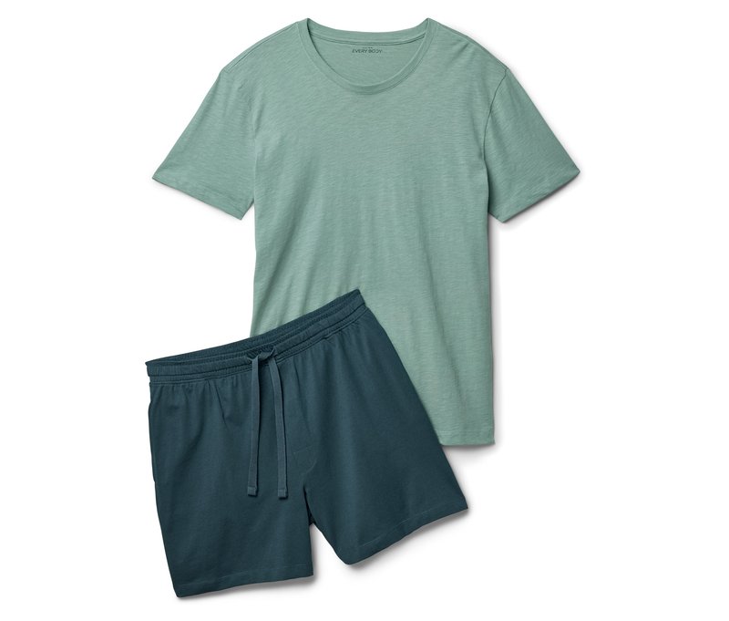 Tchibo - Shorty-Pyjama-Set - Herren - Gr. L - grün