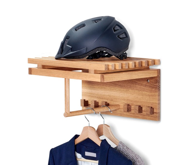 Tchibo - Hängende Wandgarderobe - 41,5x30,5x24cm - braun - Eichenholz