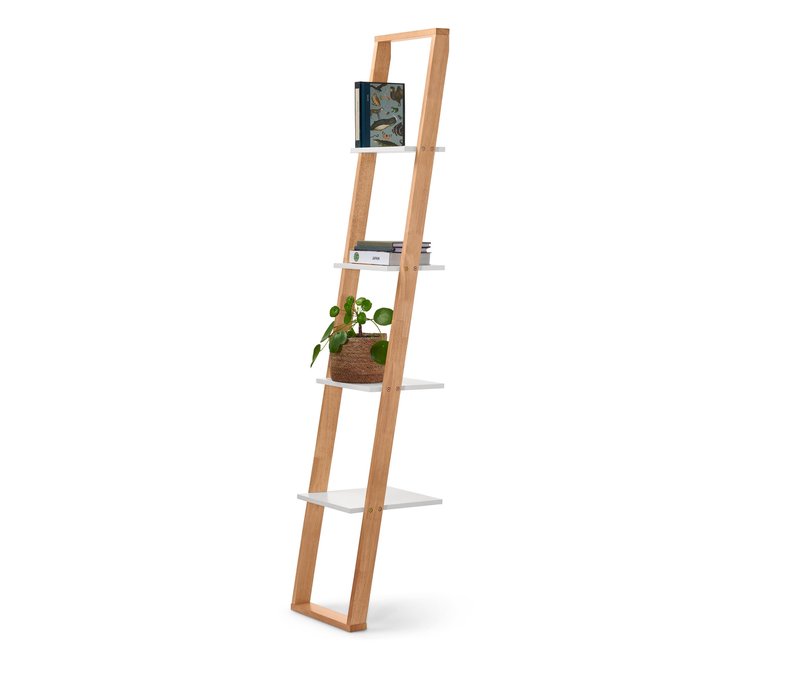Tchibo - Schmales Leiterregal - 33,5x37x185cm - weiß - Holz / Holz