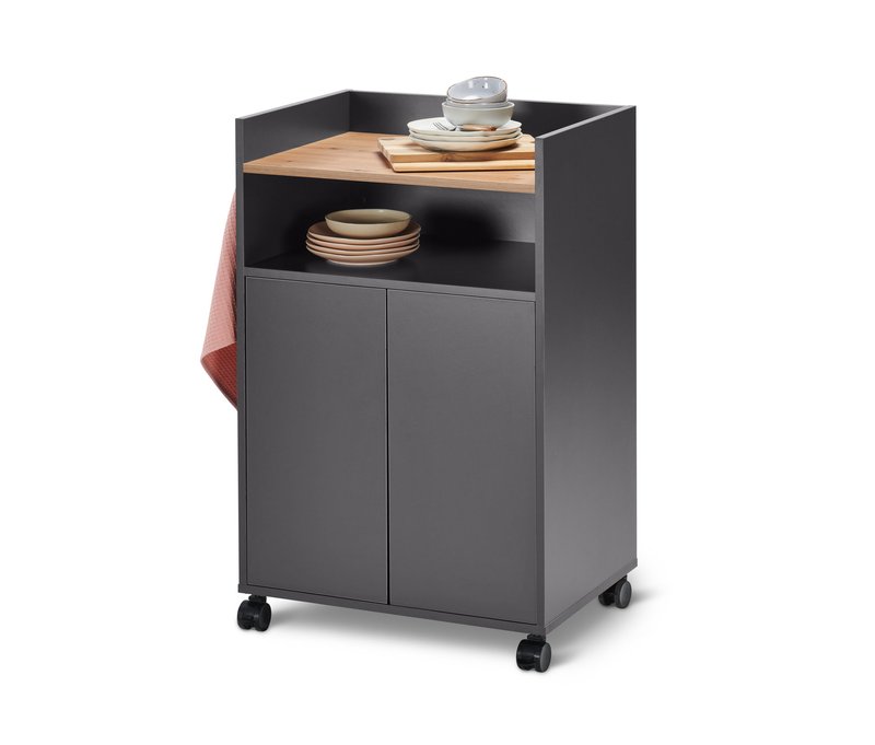 Tchibo - Küchen-Arbeitswagen - 60x44x92,5cm - anthrazit - Holz / Metall