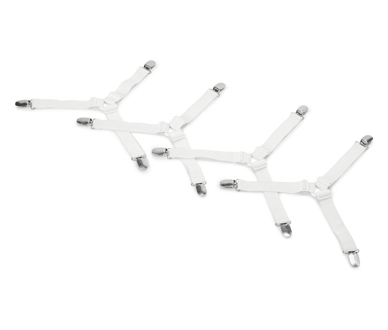 Tchibo - 4 Spannbettlaken-Clips - silber