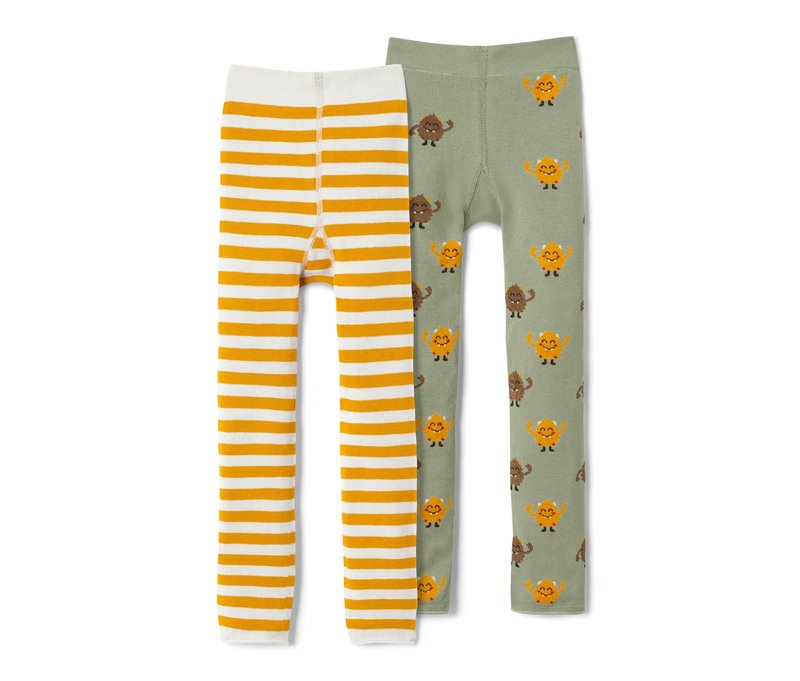 Tchibo - 2 Strickleggings - Kinder - Gr. 98/104 - weiß/jacquard