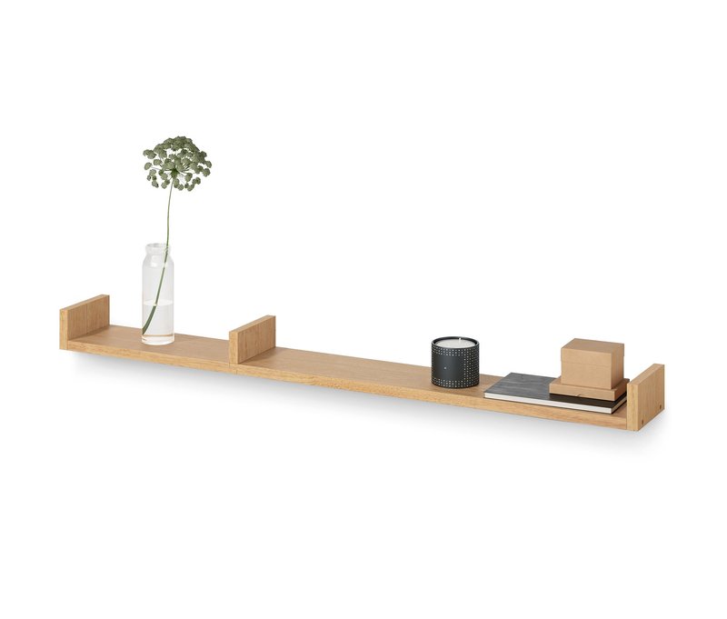 Tchibo - Wandregal - 120x15x8cm - braun - Rubberwood-Holz