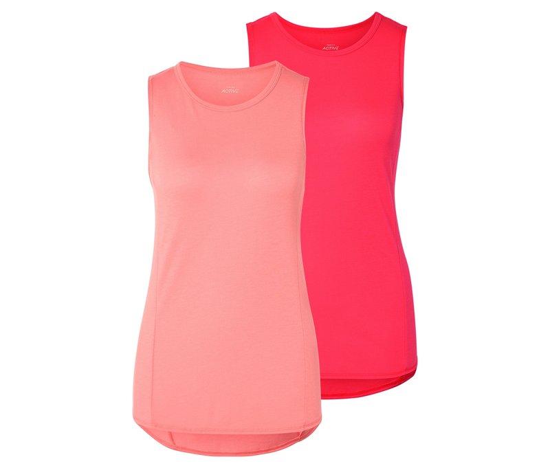 Tchibo - 2 Sport-Tops - Damen - Gr. M - koralle