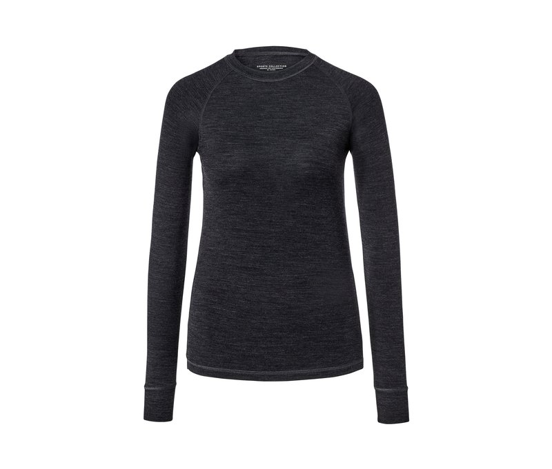 Tchibo - Funktionsshirt mit Wolle - Damen - Gr. XL - anthrazit