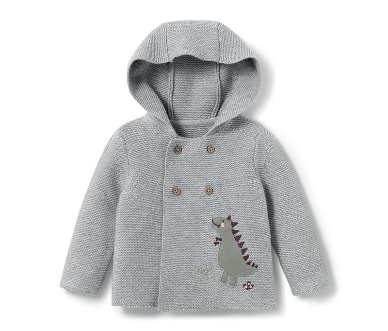 Tchibo - Baby-Strickjacke mit Applikation - Baby - Gr. 86/92 - grau