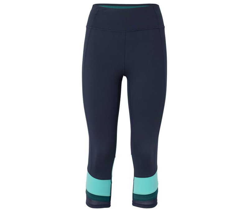 Tchibo - 3/4-Sportleggings - Damen - Gr. XS - petrol/gestreift