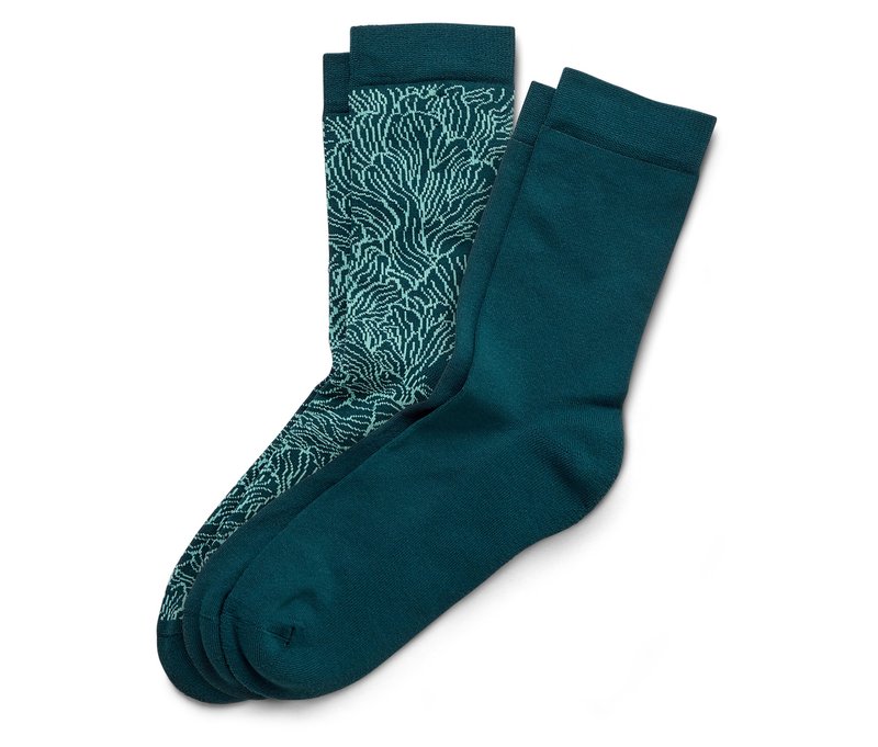 Tchibo - 2 Paar Sport-Socken - Damen - Gr. 35-38 - petrol/print