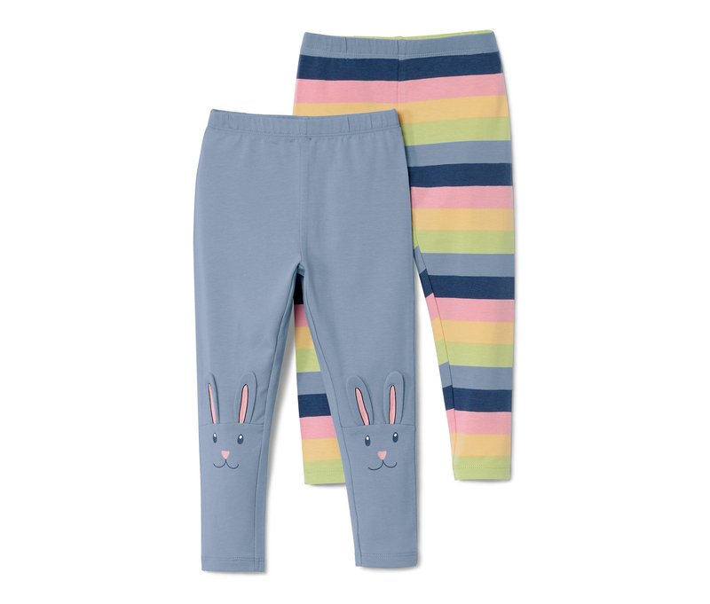 Tchibo - 2 Kleinkind-Leggings - Mädchen - Gr. 110/116 - hellblau