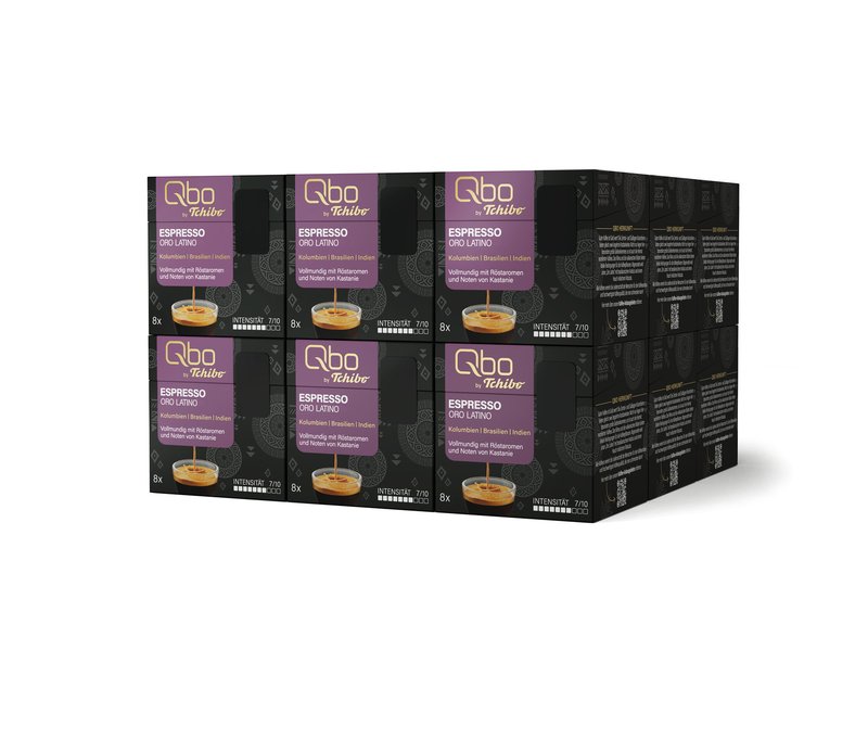 Qbo Espresso ORO Latino - 144 Kapseln - Intensität: 7/10