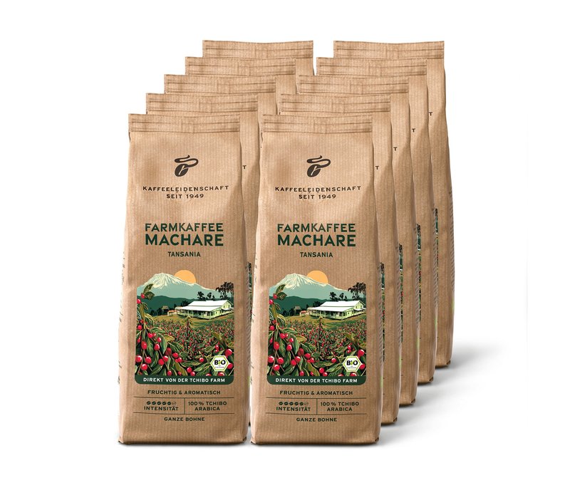 Tchibo - Farmkaffee Machare - 10 x 500 g Ganze Bohne - Intensität: 5/6