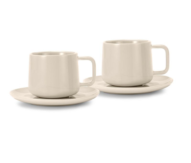 Tchibo - 2 Kaffeetassen mit Untertassen, Beige