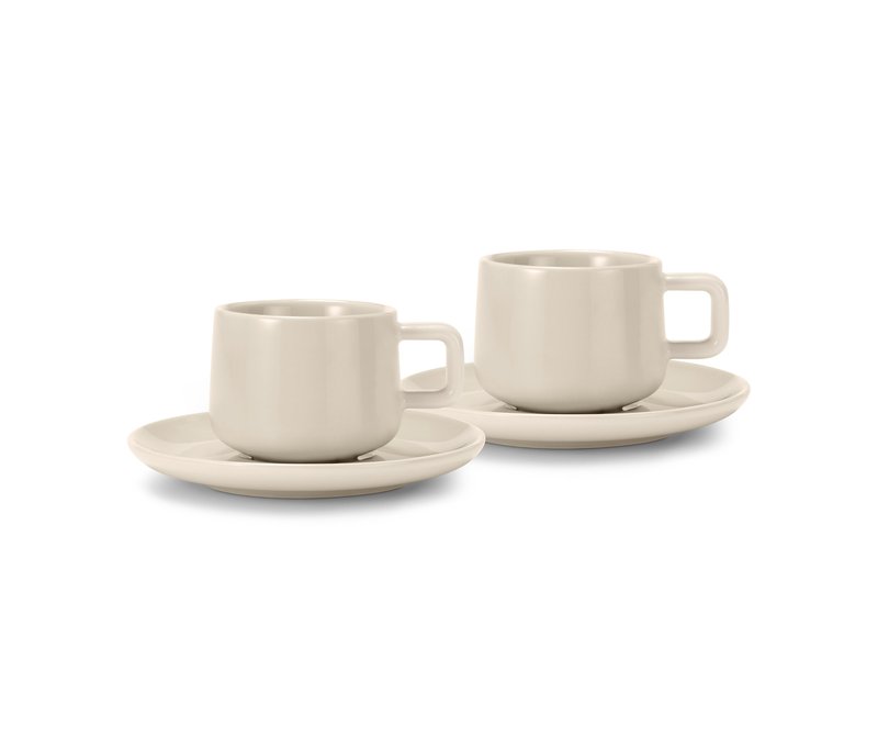 Tchibo - 2 Espressotassen mit Untertassen, Beige