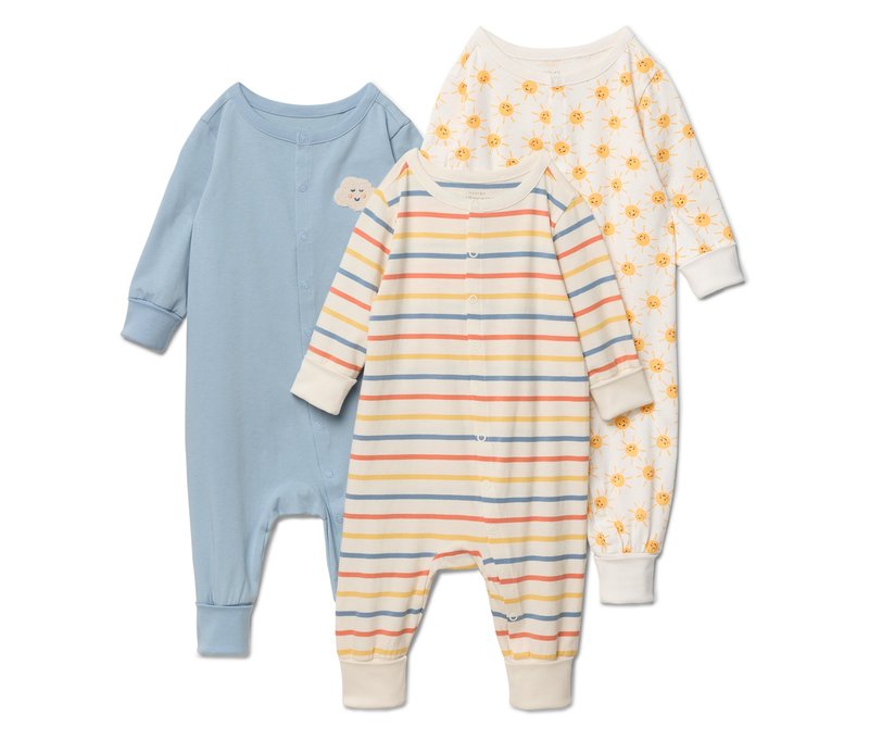Tchibo - 3 Baby-Pyjamas - Baby - Gr. 98/104 - blau/print
