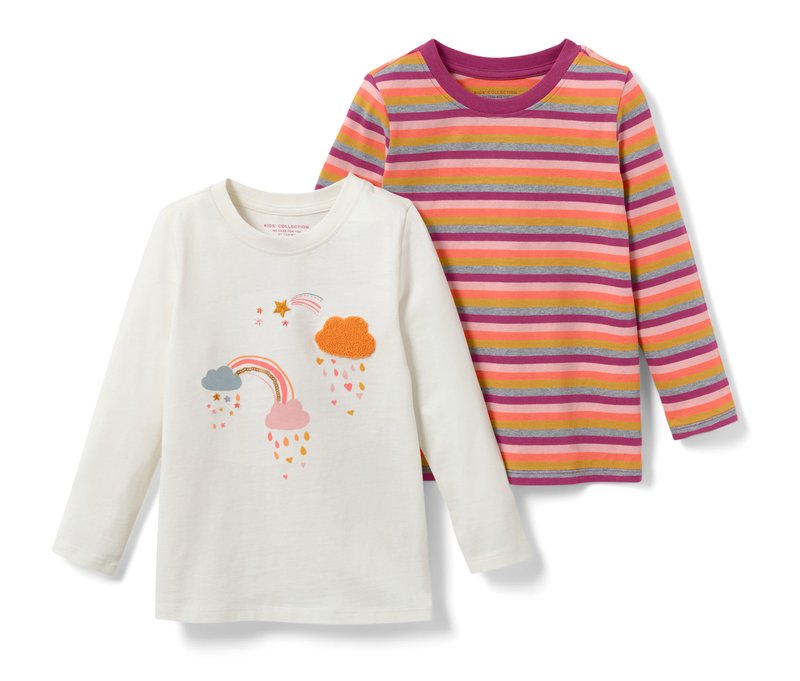 Tchibo - 2 Kinder-Langarmshirts - Kinder - Gr. 98/104 - creme