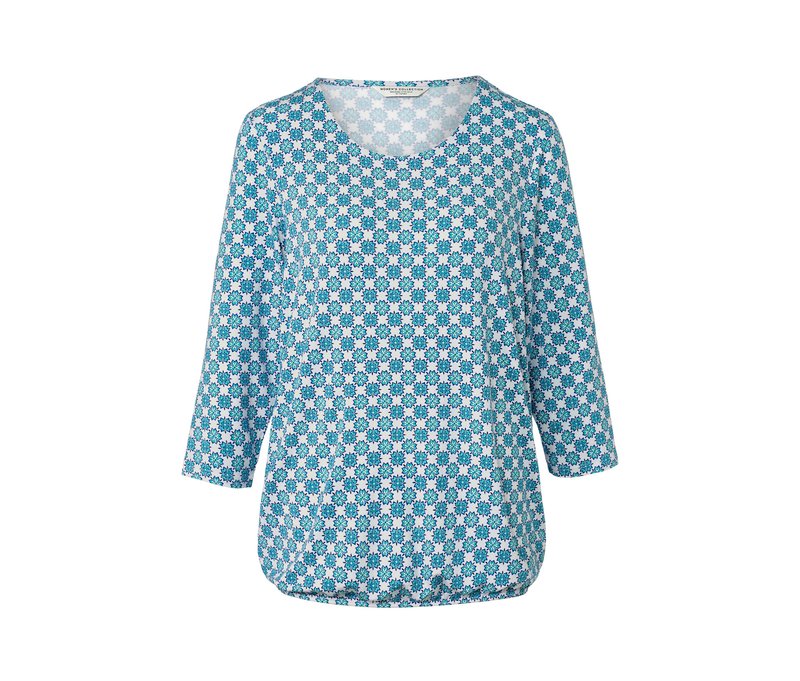 Tchibo - Blusenshirt mit Alloverprint - Damen - Gr. XL - weiß/print