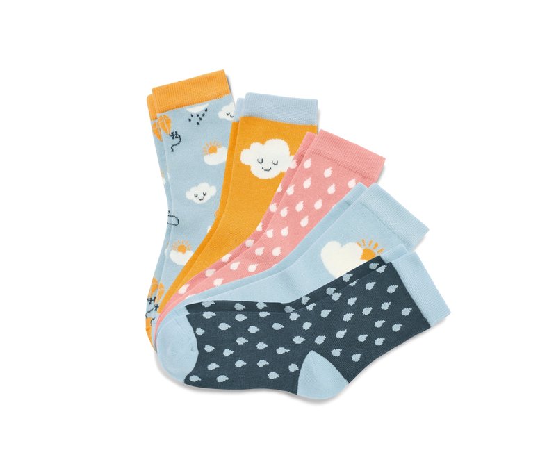 Tchibo - 5 Kinder-Socken - Mädchen - Gr. 27-30 - hellblau